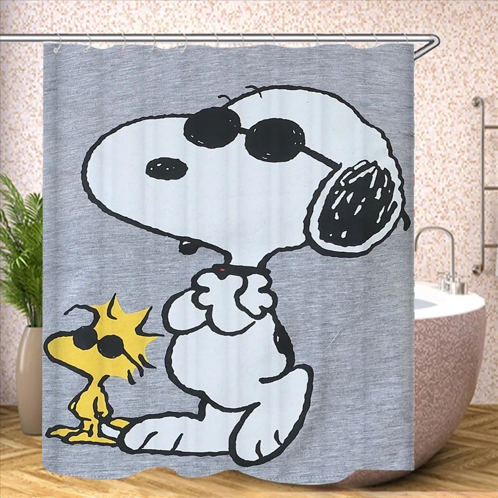 Snoopy Bathroom Decorations and Accessories Curtains for Shower Bath Curtain Sets Full Set Anime 120x180cm