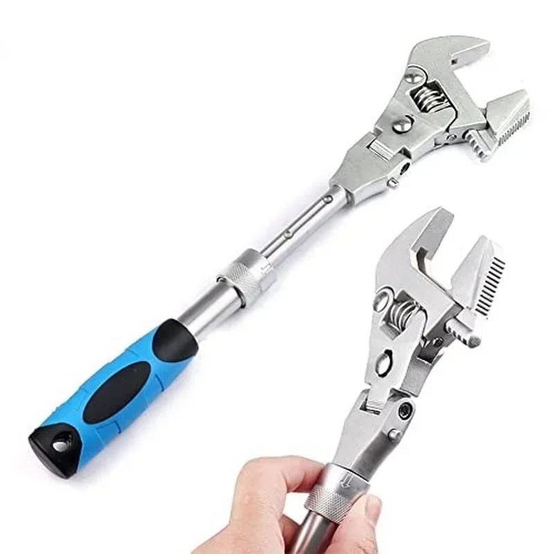 Chave de Torque Multifuncional 5 em 1 de 10 Polegadas Chave de Catraca Ajustável Chave Dobrável de 180 Graus Ferramenta Manual de Manutenção Doméstica