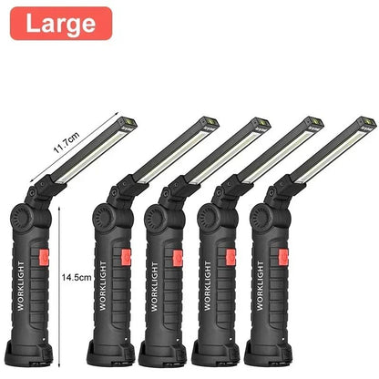 1-5PCS Multifunctional Folding Work Light Portable Camping Light USB Rechargeable Flashlight With Built-in Battery Magnetic Lamp