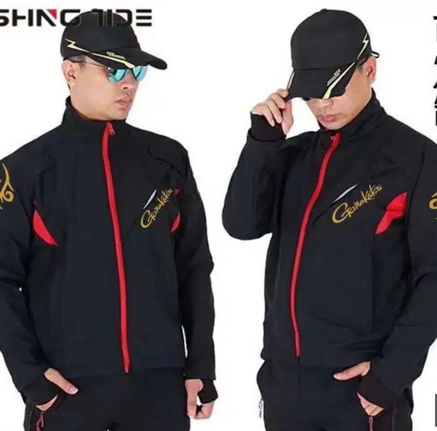 Novo Conjunto de Roupas de Pesca Outono Inverno GM Masculino, Conjunto de Calça e Jaqueta de Pesca Impermeável, Respirável e Quente de Fleece para Montanhismo