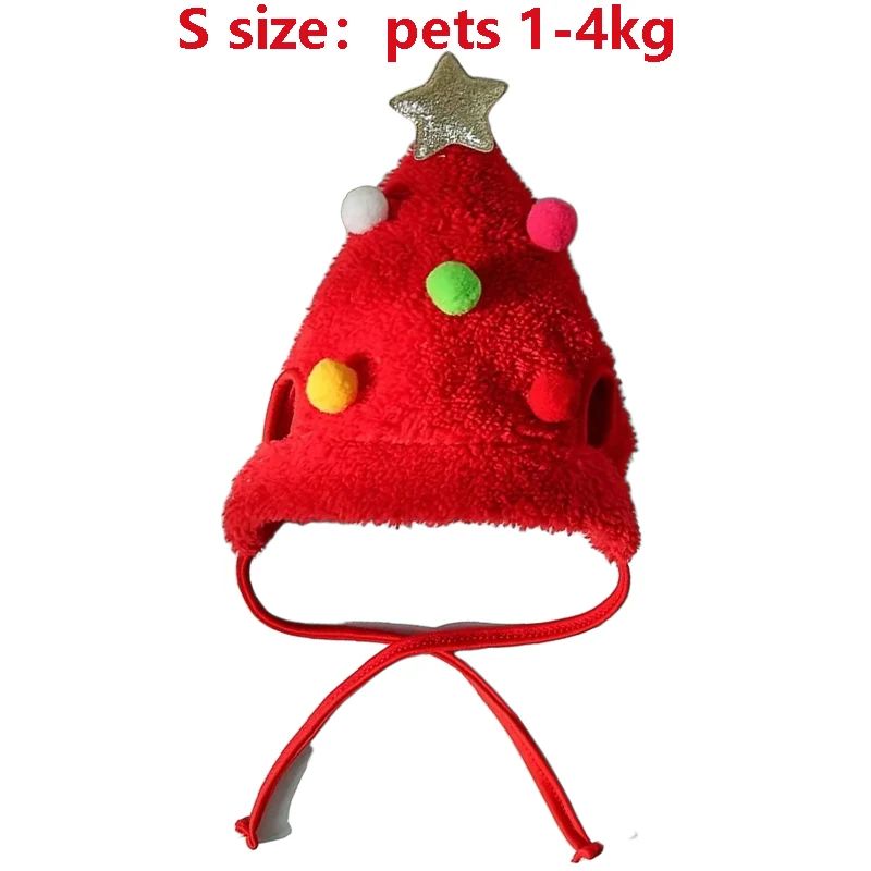 1Pcs Chapéu de Natal Engraçado para Cães, Babadores de Papai Noel para Animais de Estimação, Fantasia de Cosplay para Festa de Ano Novo, Boné de Filhote, Cachecol para Gatos Fofos, Acessórios de Roupa, Presente