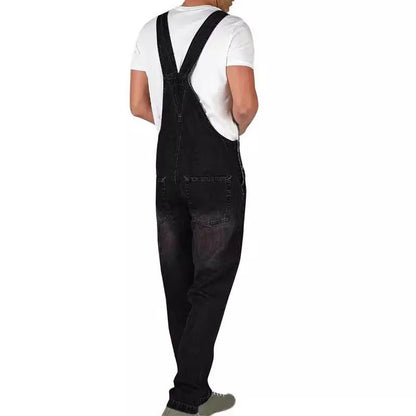 Calça Jeans Masculina Reta Larga Estilo Americano Vintage Macacão de Trabalho Casual