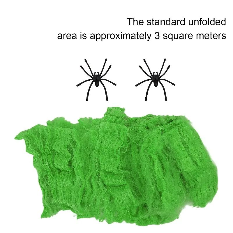Artificial Spider Web Halloween Decoration Scary Party Scene Props White Stretchy Cobweb Horror House Home Decora Accessories