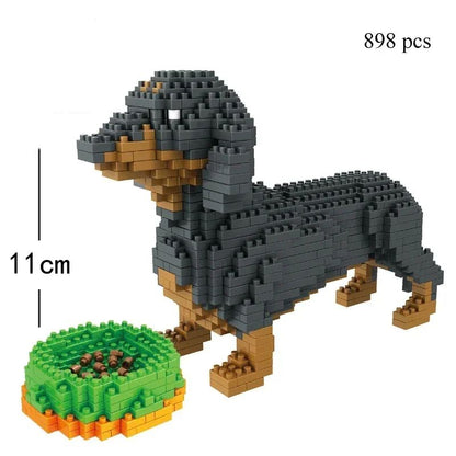 KNEW BUILT Cães Yorkshire Terrier Modelo Micro Blocos de Montar: Brinquedos Recreativos Educacionais para Presentes e Decoração de Amantes de Animais de Estimação