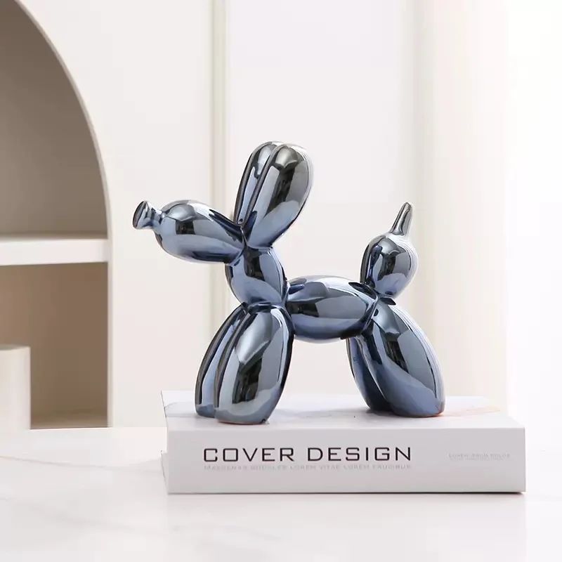 11/21CM Mini Ceramic Balloon Dog Sculpture Abstract Ornament Study Room Statue Home Office Accessories Festival Decoration ?