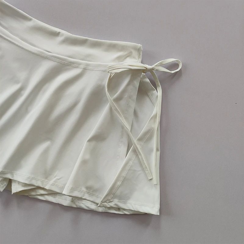 Sports Yoga Skirt Badminton Tennis Skirt Pants Half-body Quick Drying Pocket Skirt Side Split Strap Pants For Outwear