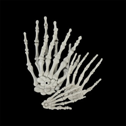 1 Pair Of Halloween Skeleton Hands Haunted House Bar Party Plastic Horror Props Dummy Hands Bones Halloween Scene Decor Supplies