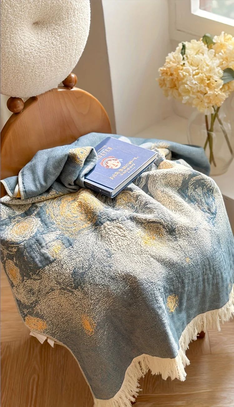 150x73cm Pure Cotton Fantasy Garden Tassel Towel-Soft Skin-Friendly Bath Towel Ideal for Home Swimming Pool Beach Shower Supplie