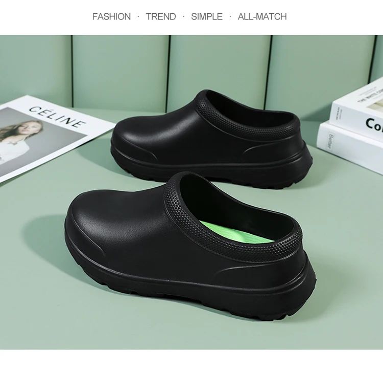 2025 New Style Men Women EVA Chef Shoes Non-slip Waterproof Oil-proof Shoes Comfortable Workers Slippers  Outdoor Fishing Shoes