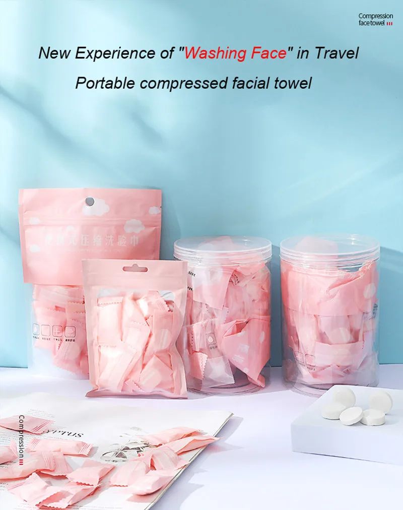 Bathroom Compressed Towel Disposable Capsules Towels Magic Face Care Tablet Non Woven Travel Portable Cloth Wipes Paper Tissue