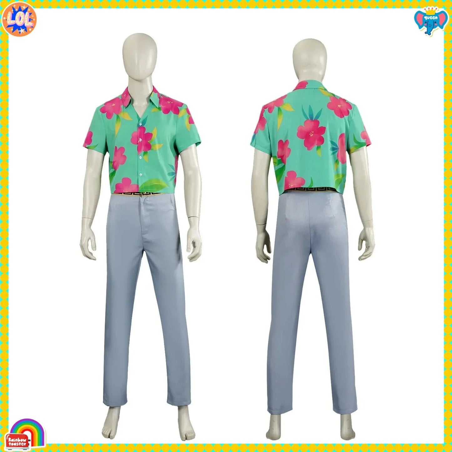 KPp Boys Abby Cosplay Floral Shirt Wig Hat 2026 Disfraz Soda Pop Costume Kids Men Halloween Party Clothes