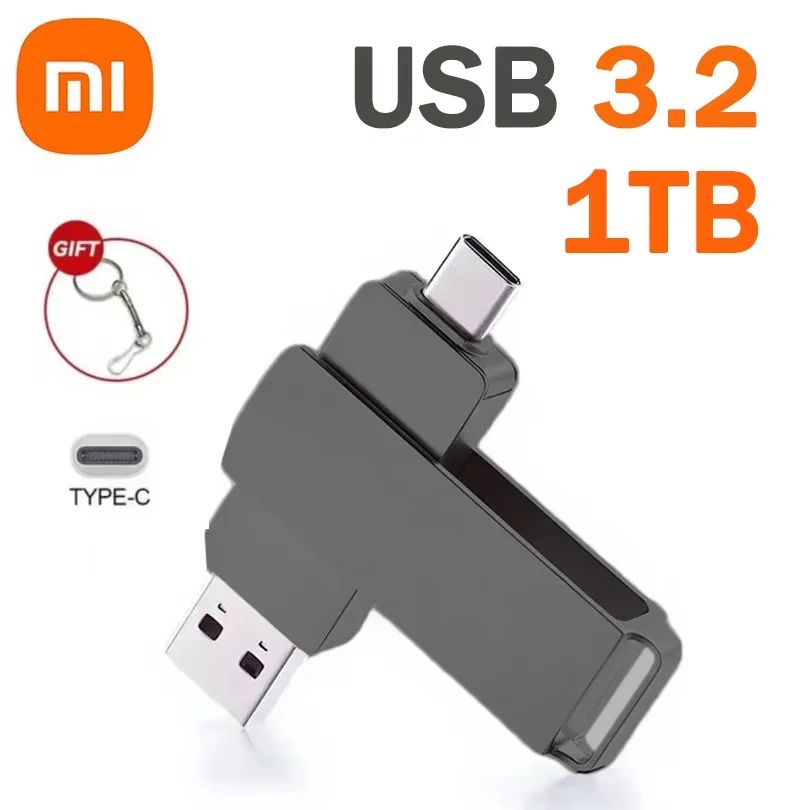 Xiaomi 16TB USB 3.2 Flash Drive 520MB/s High Speed 2 in 1 Type C OTG Pen Drive Waterproof Large Storage for Phone Computer PC