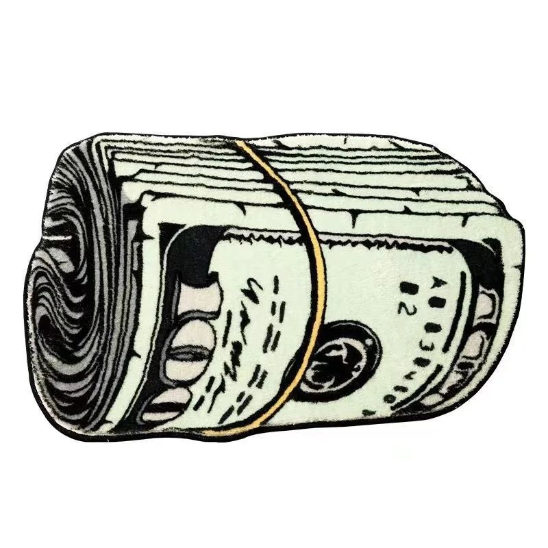 Creative  Money Shaped Carpet Personality Imitation Money Rug Dollar Rug for Bedroom Irregular  Art Floor Mat Door