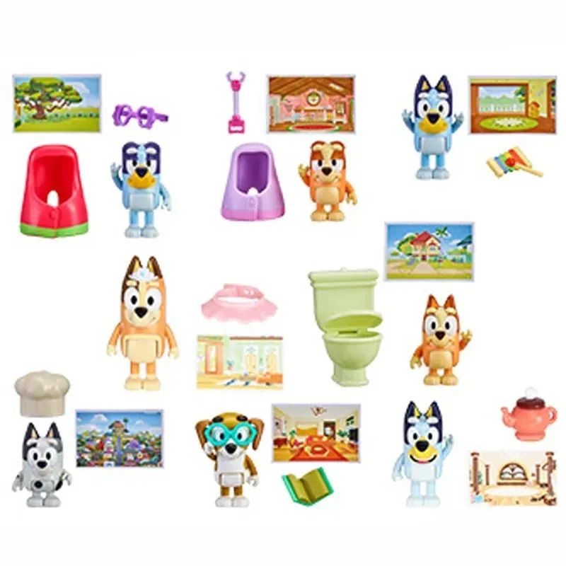 Boneco Moose Bluey Friends Anime Desenhos Bluey Bandit Chilli Bingo Família Brinquedo de Pelúcia Coleção Casa Boneca de Presente