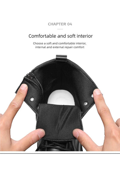 Men's Leather Boots Four Seasons Outdoor Casual Hiking Boots Retro Fashion Work Boots Thick Bottom Ankle Boots Anti-slip 2024