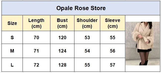 Elegant Lace Up Woolen Overcoat Women Casual Lapel V-neck Full Sleeve Loose Warm Outerwears Lady New Autumn Commute Street Coat