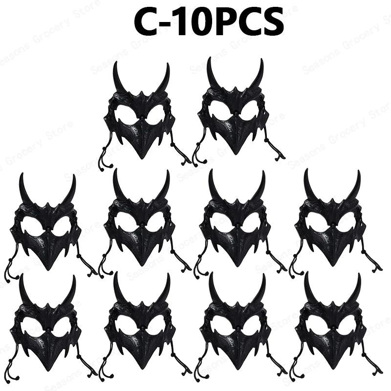Halloween Half Face Mask Popular Dragon God Fierce Tiger Night Dog Man Wolf Costume Skull Performance Mask Mask Deadpool Terror