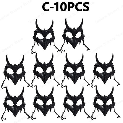 Halloween Half Face Mask Popular Dragon God Fierce Tiger Night Dog Man Wolf Costume Skull Performance Mask Mask Deadpool Terror