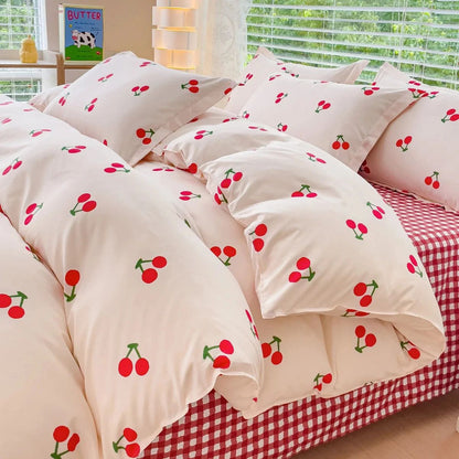Jogo de Lençóis Florais Rosa Macio Ins Solteiro Casal Queen Capa de Edredom Lençol de Elástico Fronhas Meninas Casa Total Roupa de Cama
