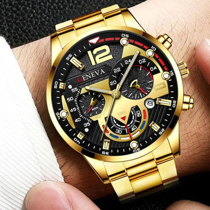 NEWFashion Mens Stainless Steel Watches Luxury Quartz Wristwatch Calendar Luminous Clock Men Business Casual Watch Reloj Hombre