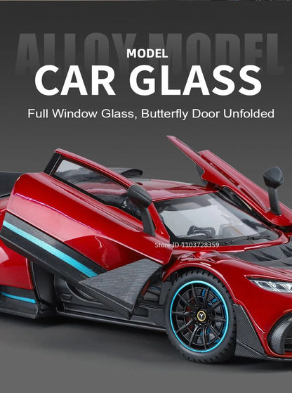 1:18 UM GT Miniatura Sports Car Modelo Brinquedos Liga Diecast Supercarros Som Luz Portas Abertas Absorção de Choque para Presentes Infantis