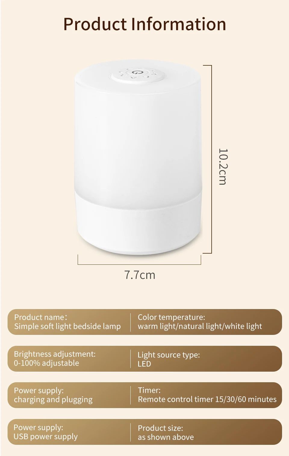 Bedside Led Night Lights Dimmable Charging Desktop Night Lamps Touch Reading Led Table Lamps Bedroom Bedside Lighting Decoration