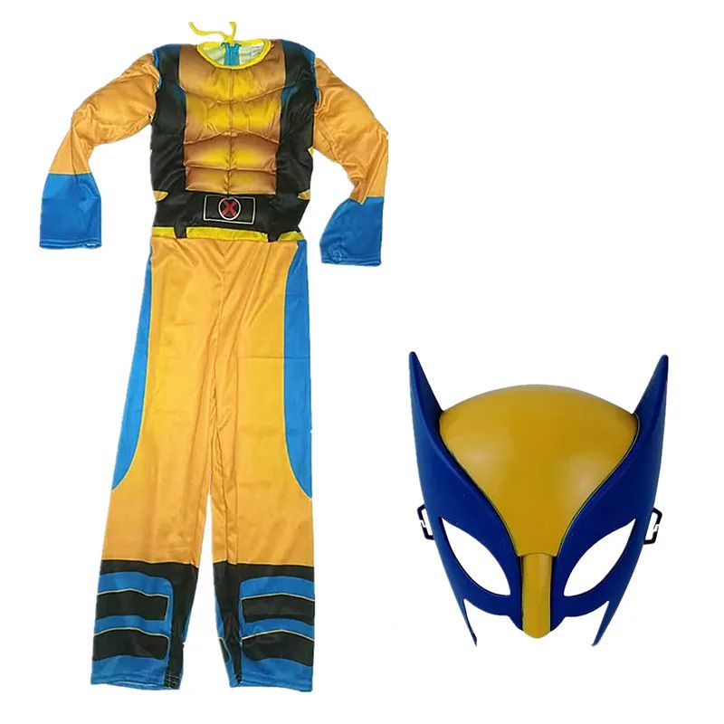 Movie Deluxe Child Mask Jumpsuit Superhero Cosplay Costume Halloween Christmas Kids New Year Costume Superhero Fantasy
