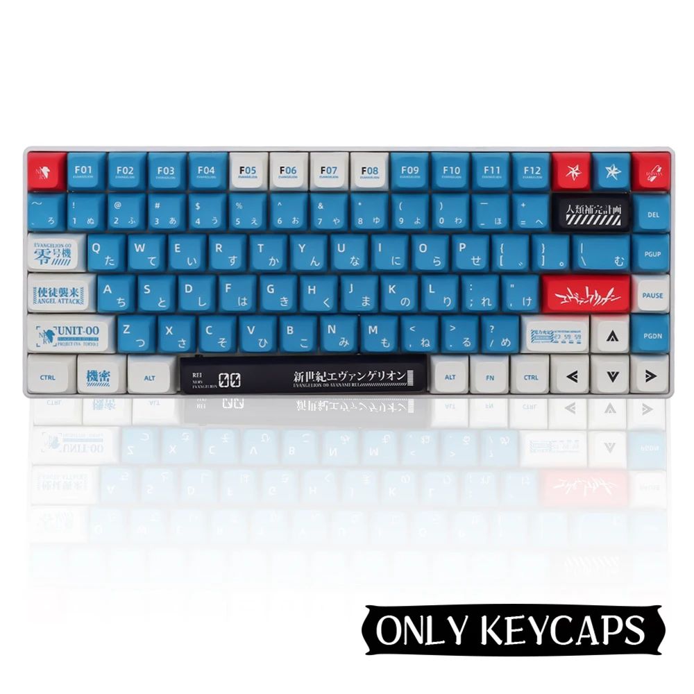 Keycaps Personalizadas Tema Eva Animação Japonesa Perfil XDA PBT Sublimação para Teclado Mecânico com Switch MX GMK