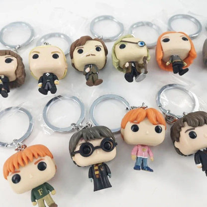 2025 Novo Chaveiro FUNKO Harry com Caixa Ginny Ron Fawkes Hedwig Hermione Pocket Boneco de Ação de Vinil Brinquedos Presentes Decoração