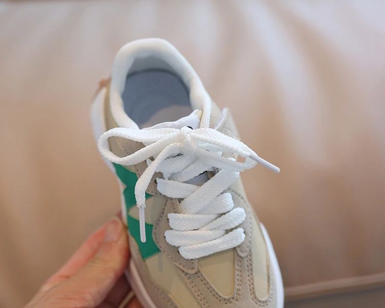 Children's Spring New Leather Upper Sneakers Kids Non-Slip Casual Shoes Boys Girls Soft Sole Students Tennis Toddler Sport Shoes