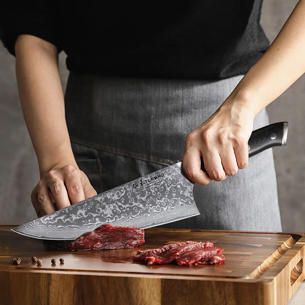 TURWHO 8.5" Kitchen Gyuto Knives 67 Layer Damascus Steel Professional Chef Knife Sharp Meat Cleaver Slicing Kitchenware Tools
