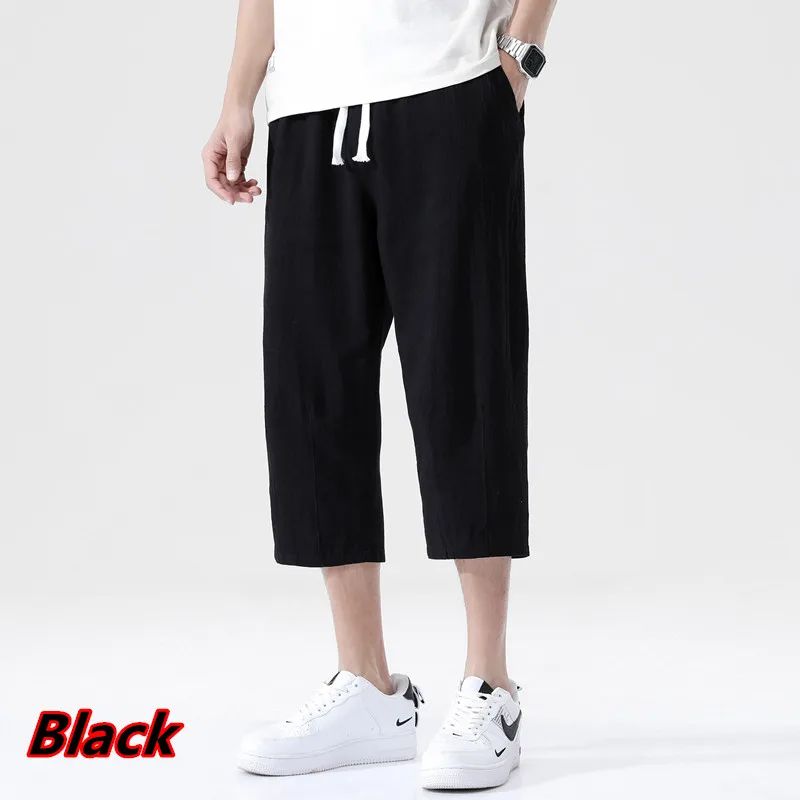 Summer Casual Linen Short Pants New Cotton Straight Mens Lightweight Shorts Large Solid Color Gym Fifth Beach Short Pants
