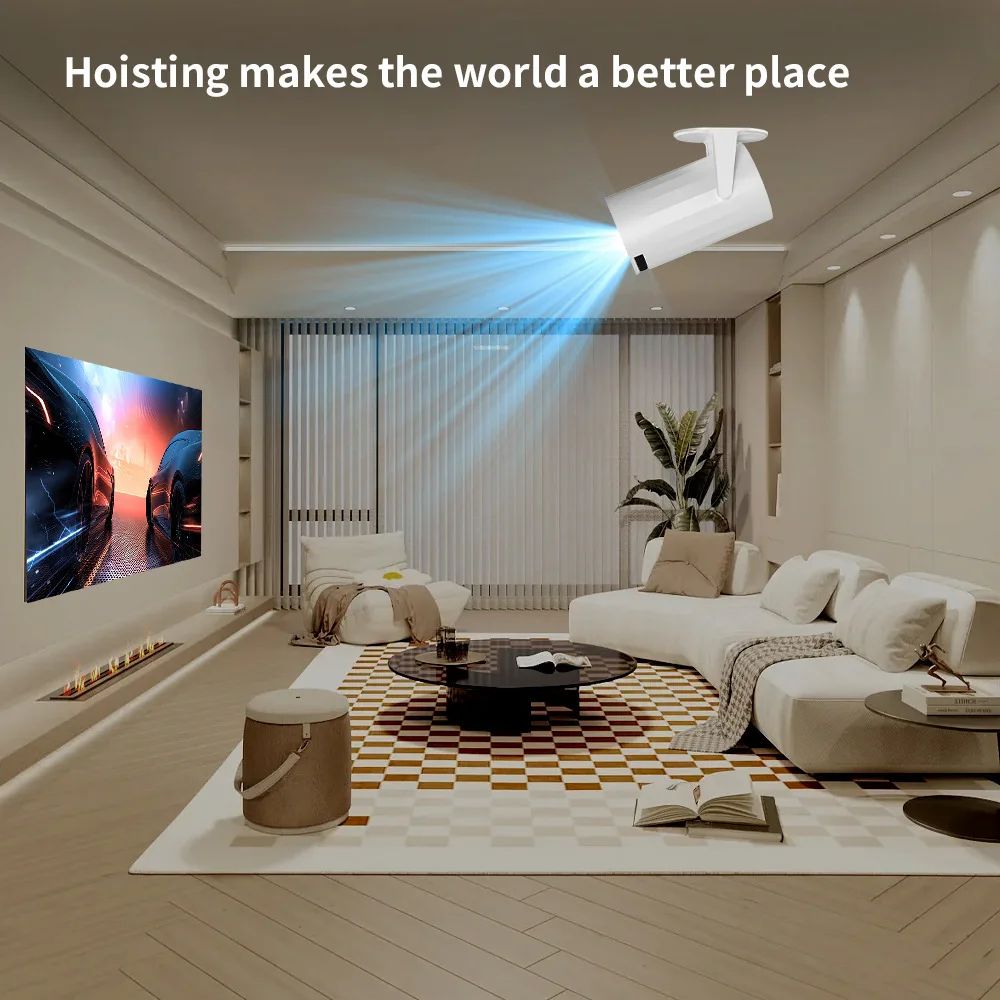 O novo projetor em forma de diamante X8 pode projetar tanto em ambientes internos quanto externos. Projetor de alta definição. Boas opções para presentear.