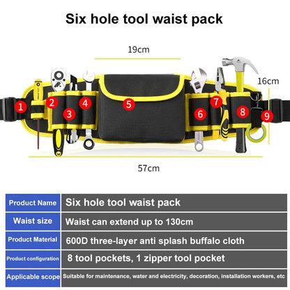Hardware and electric Tool Bag Multifunction Oxford Cloth Thickened Maintenance Aerial Work Pocket Portable Tool Pocket Waistbag