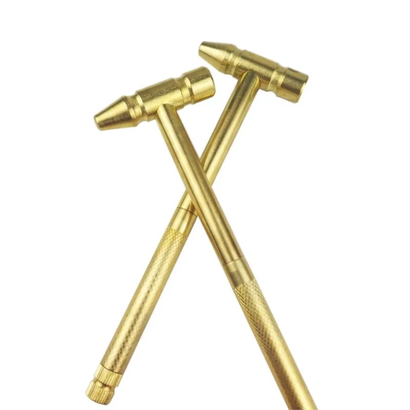 Conjunto de Ferramentas Pequenas 6 em 1 Martelo e Chave de Fenda Mini Liga de Cobre Dourado Desmontável Micro Chave de Fenda Ferramenta Manual Perfeita Para Projetos DIY