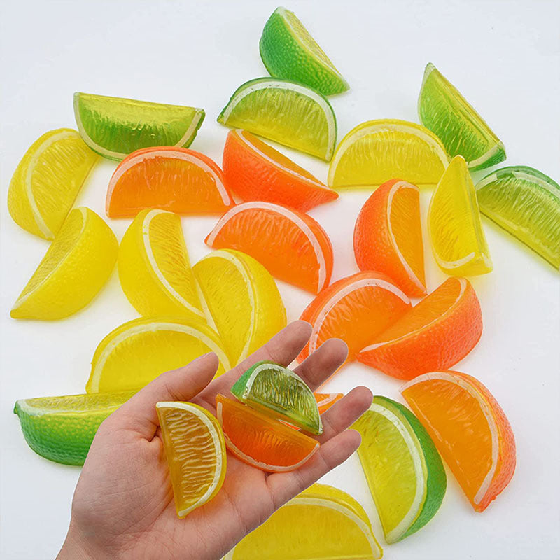 5pcs 2inch Artificial Lemon Orange Festive Party Supplies Fake Fruits Christmas Halloween Home Decoration Food Phography Props