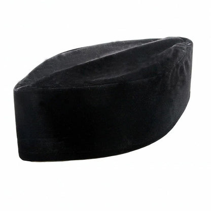 2024 Elegant Black Saudi Boat Caps for Arabic Men Eid Ramadam Prayer Hat Fashion Hijab Headwraps Velvet Muslim Boy Floral