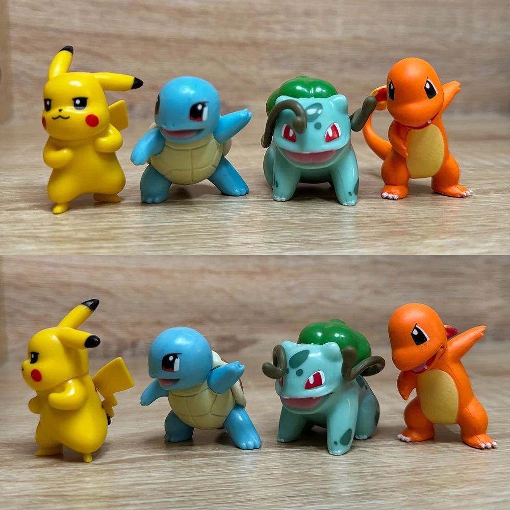 Pokémon Action Figure Brinquedos Pikachu Charmander Squirtle Bulbasaur Bonecos Pequenos Presente Infantil