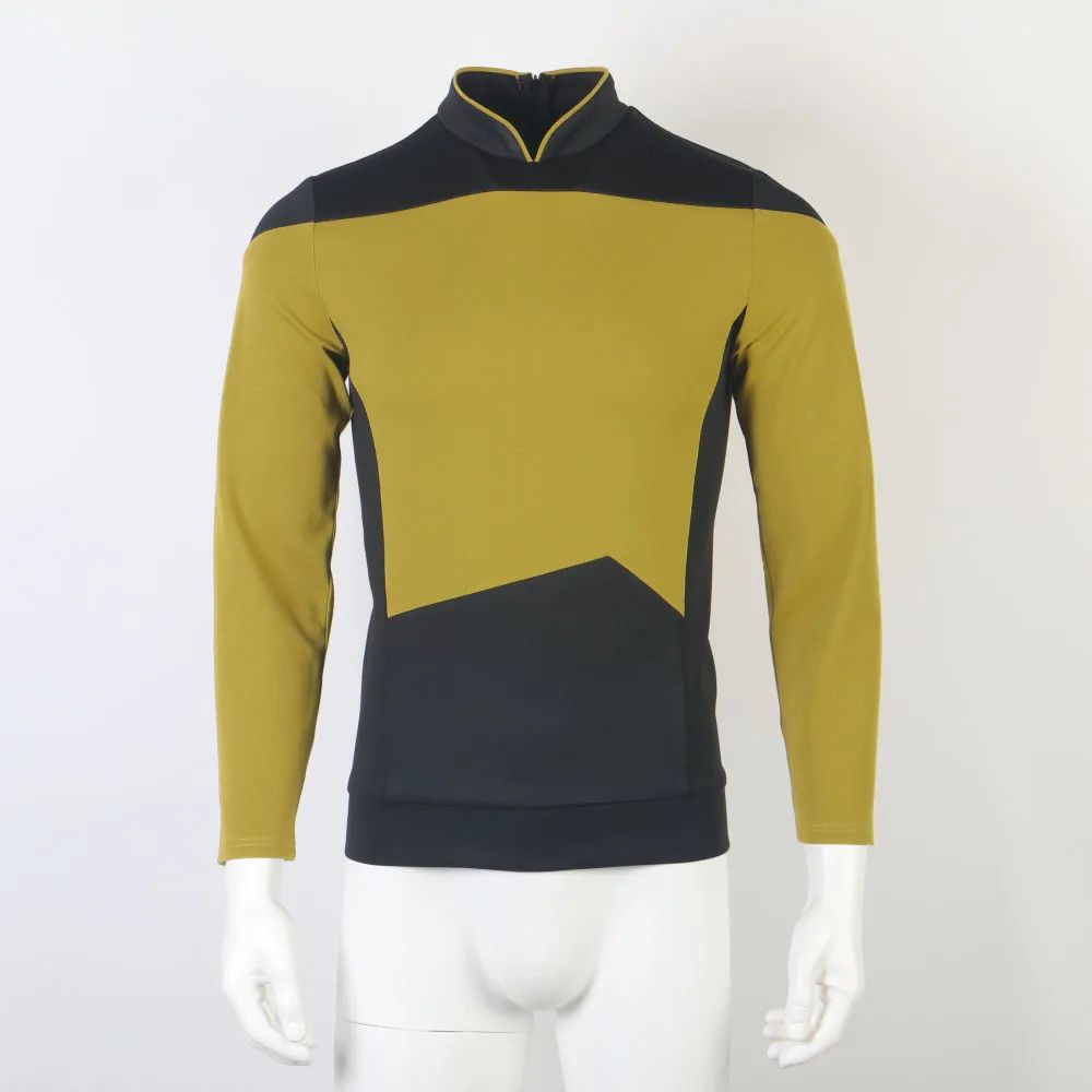 Star TNG The Next Generation Trek Red Yellow Blue Shirt Uniform Cosplay Costume For Men Coat Halloween Party Clothing