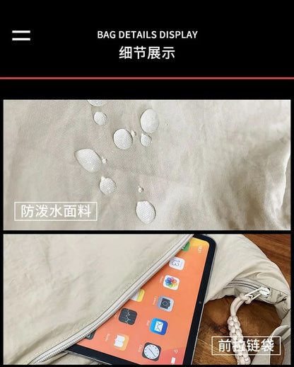 Trendy Women's Soft Cloth Shoulder Bag Solid Color Student Casual Style Big Handbags Crossbody Bags for Women Shoulder Hobos Bag