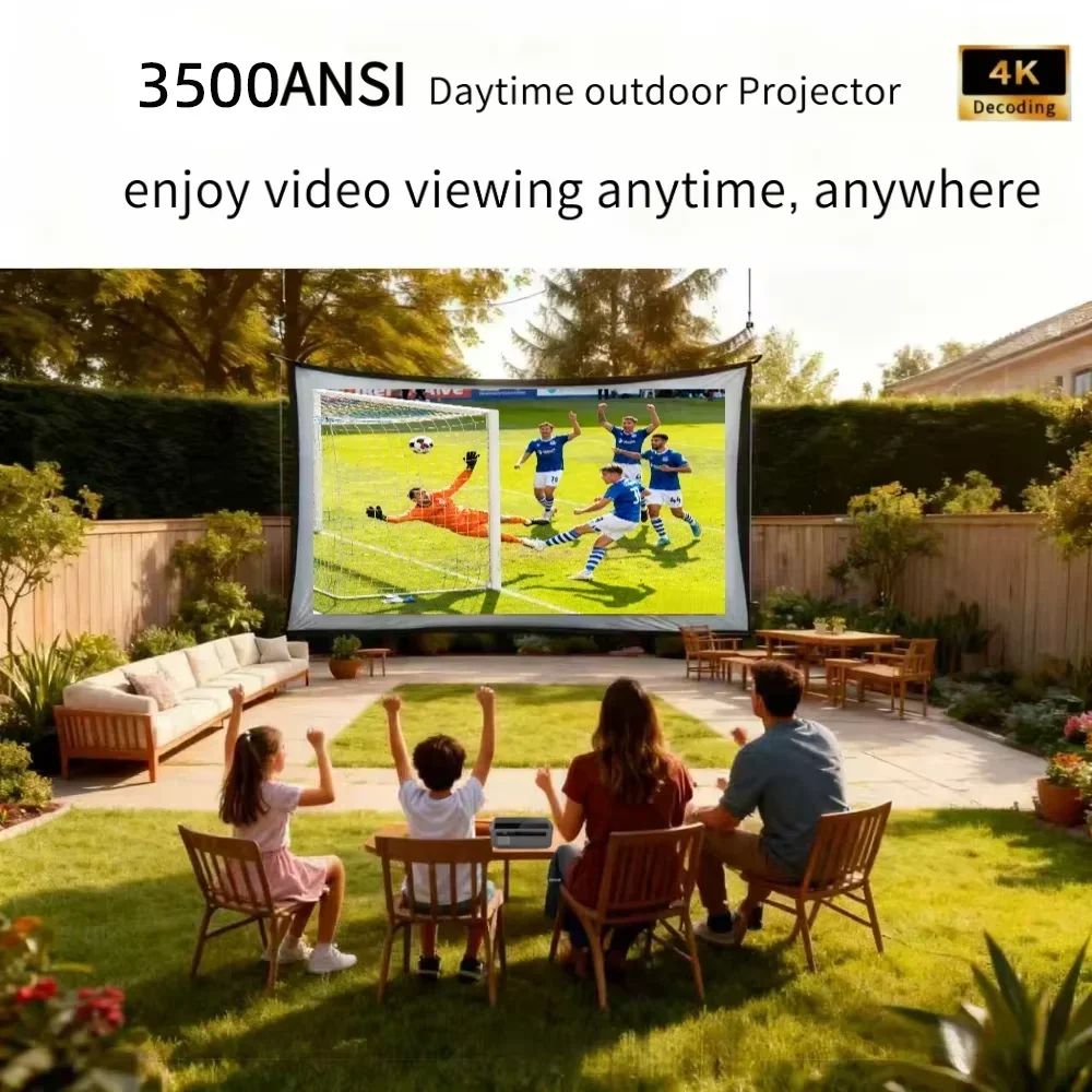 Projetor 4K com foco automático 3500 ANSI, Wi-Fi 2.4+5G, Bluetooth, Full HD 1080P, HDR, Android TV, para filmes, vídeos e home theater durante o dia