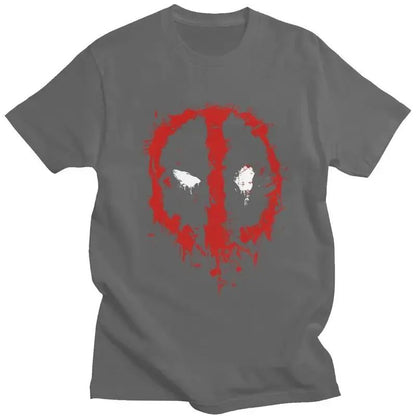 T-Shirts Kawaii Deadpool Splatter T Shirt Men Short Sleeved T-shirt Casual Tee Cotton Slim Fit Tshirt Merch Hale Spring Summer