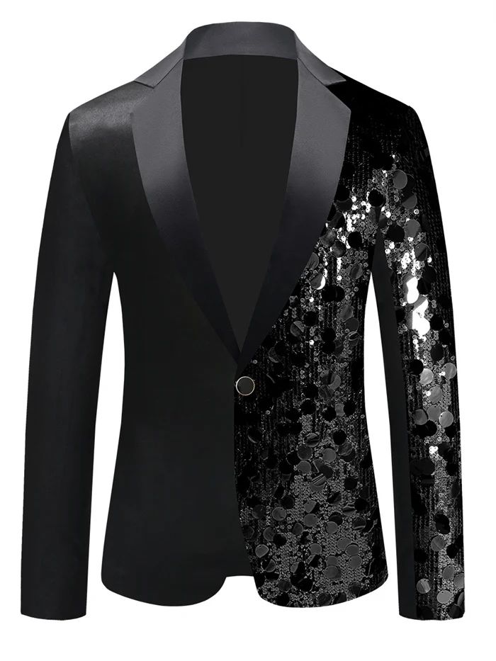 New Men Luxury Sequin Suit Jacket Silver / Gold Fashion Singer Bar KTV Dance Party Stage Performance Dress Blazers Coats