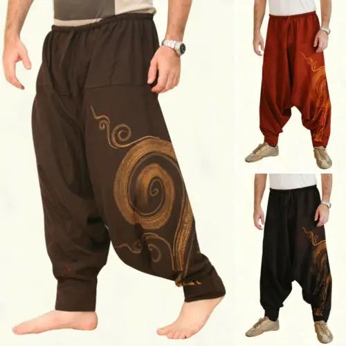 Men's Hippie Yoga Harem Pants Casual Elastic Waist Baggy Men Baggy Hippie Boho Gypsy Aladdin Hippie Boho Aladdin Alibaba Harem