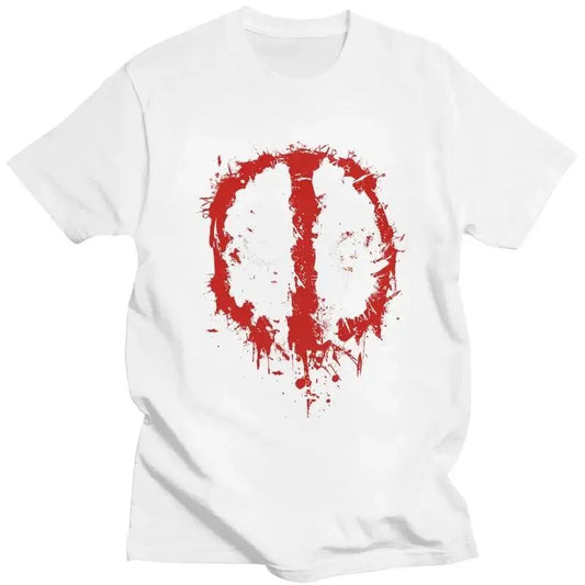 T-Shirts Kawaii Deadpool Splatter T Shirt Men Short Sleeved T-shirt Casual Tee Cotton Slim Fit Tshirt Merch Hale Spring Summer