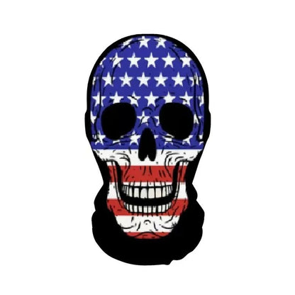 Halloween Skeleton Mask Elastic Mesh Hood Scary Party Cosplay Prop Breathable Face Cover Hood