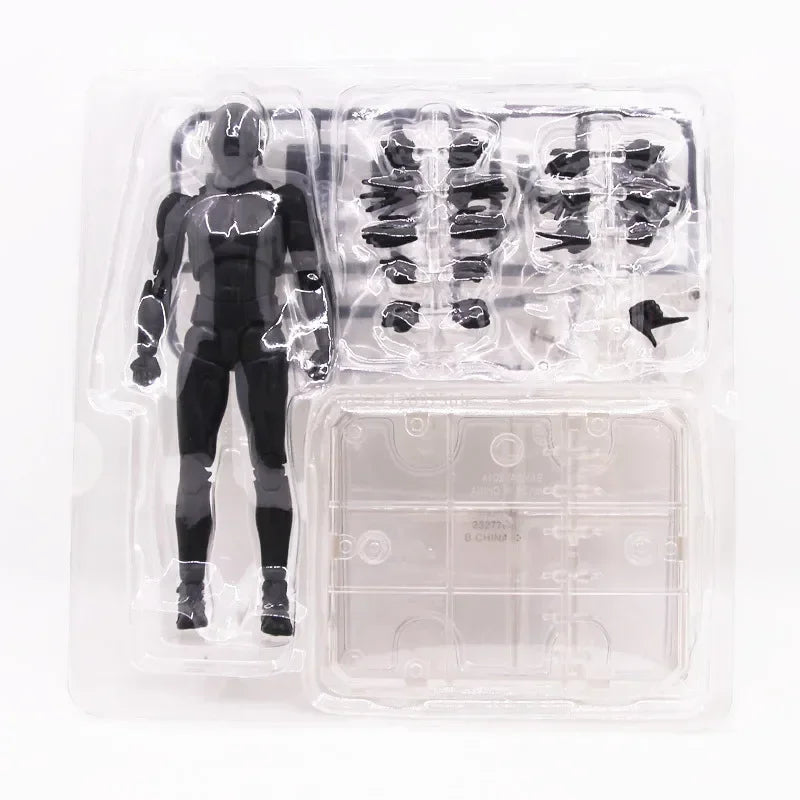 15cm Boneco Colecionável Multiarticulado SHFiguarts BODY KUN / BODY CHAN Versão Cores Cinza/Laranja Figura de Ação em PVC Brinquedos Modelo Colecionáveis