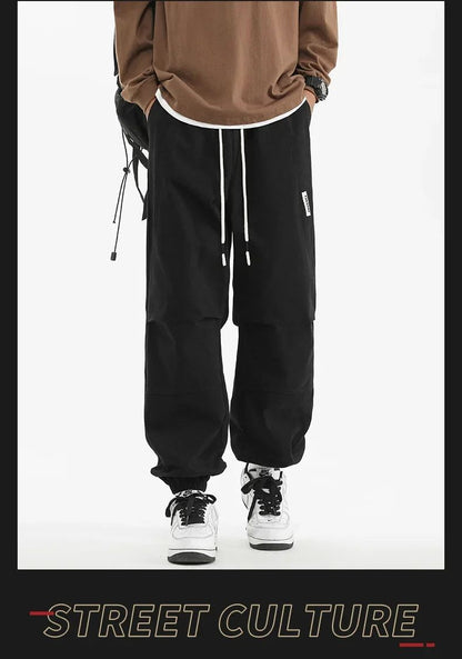 2024 M-5XL Calça Masculina de Algodão e Cânhamo Primavera e Outono Nova Calça Larga com Cordão Calça Saruel Harem Calça Casual Japonesa
