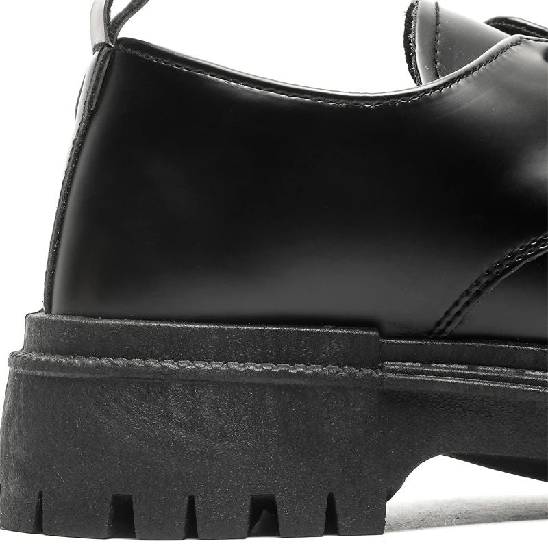 Fashion Thick Sole Leather Men Casual Shoes Classic Formal Business Men Dress Shoes Breathable Lace-Up Handmade Shoes Moccasins