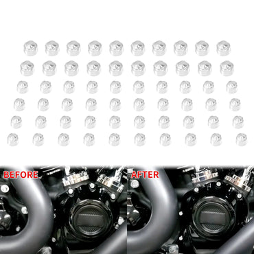 Motorcycle 60PCS Engine Bolt Covers Screw Cap For Harley M8 Softail FXBR Fat Boy 18-Up Touring Electra Street Glide FLHR 2017-Up